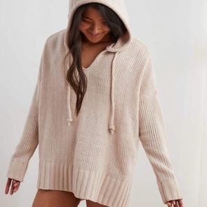 Aerie Chenille Oversized Hooded Sweater 